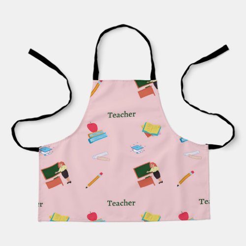 Teacher job pattern on pink apron