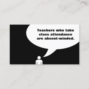 teacher joke (color customizable) business card