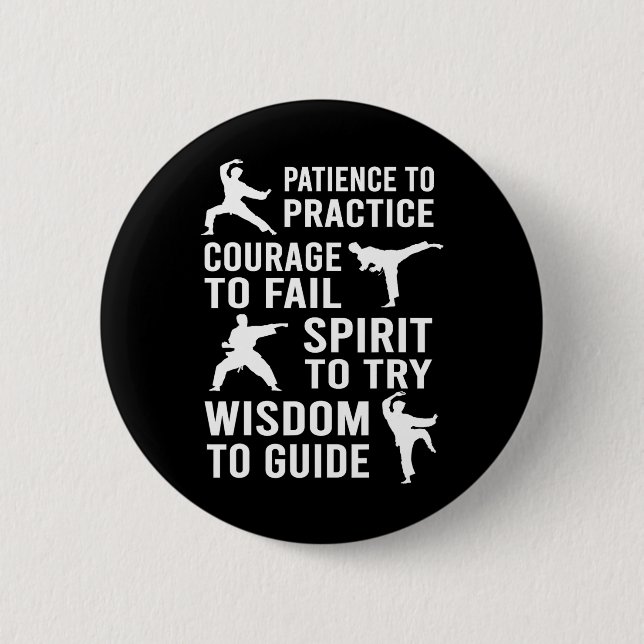 Teacher Karate Student Trainee Practice Karate Tra Button (Front)
