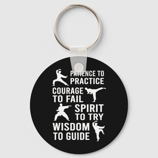 Teacher Karate Student Trainee Practice Karate Tra Keychain (Front)