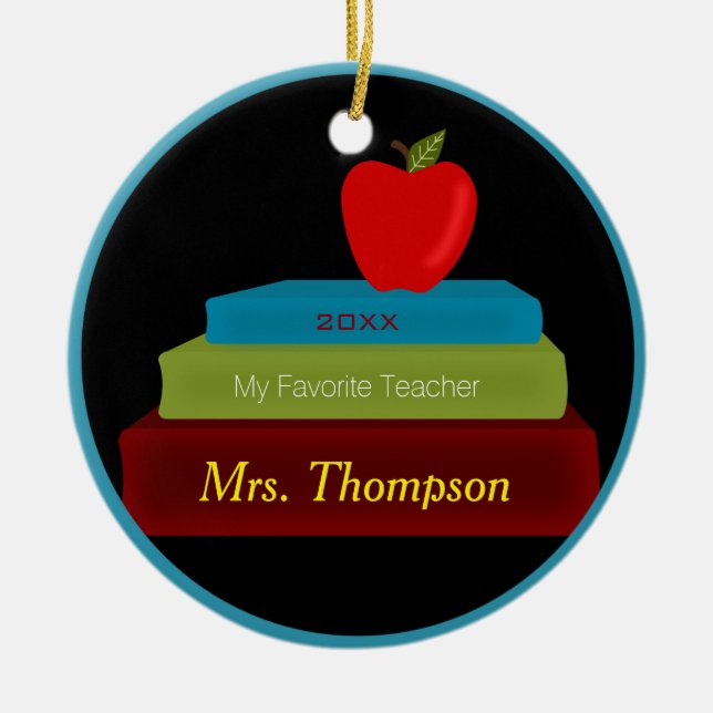 Teacher Keepsake Personalized Ornament (Front)
