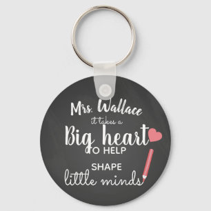 Teacher Keychain, A Big Heart to Teach Little Mind Keychain