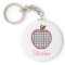 Teacher Keychain - Charcoal Gray Gingham