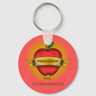 Teacher Keychain- Vintage Apple Tattoo Keychain