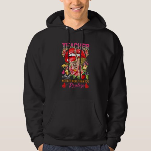 Teacher Knows More Than She Says Floral Leopard Si Hoodie