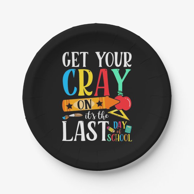 Teacher Last Day Of School Paper Plates (Front)