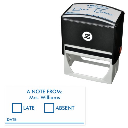 Teacher Late Absent Notice Editable Self_inking Stamp