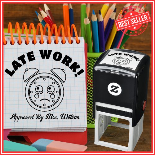 Teacher Late Work Approved Grading Encouragement Self_inking Stamp