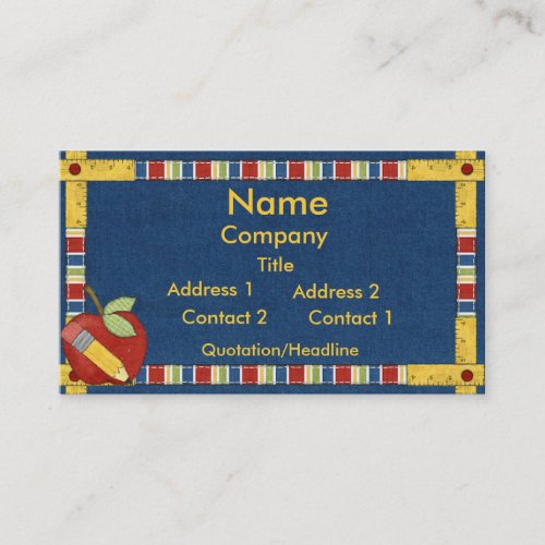 Teacher learning business card