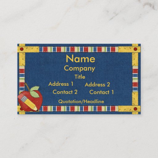 Customizable Teacher learning business card