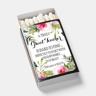 Teacher Leaving Appreciation retirement thank you Matchboxes