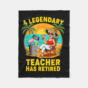 Teacher Legend Has Retired 2025 Happy Retirement P Fleece Blanket