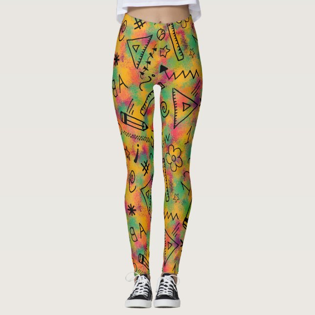 Teacher Legs  Leggings (Front)