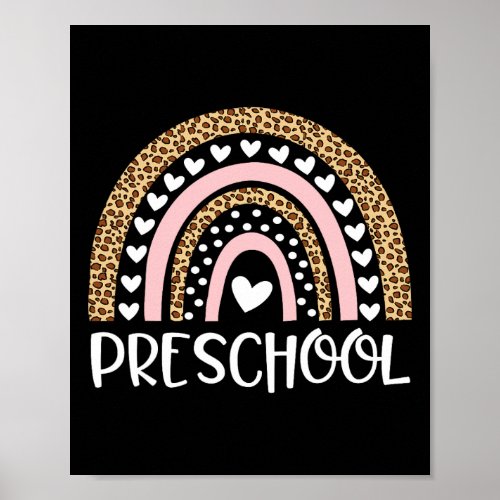 Teacher Leopard Rainbow Teacher Back To School  Poster