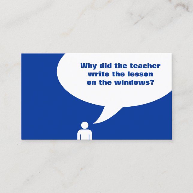 teacher lesson plan joke (color customizable) business card (Front)