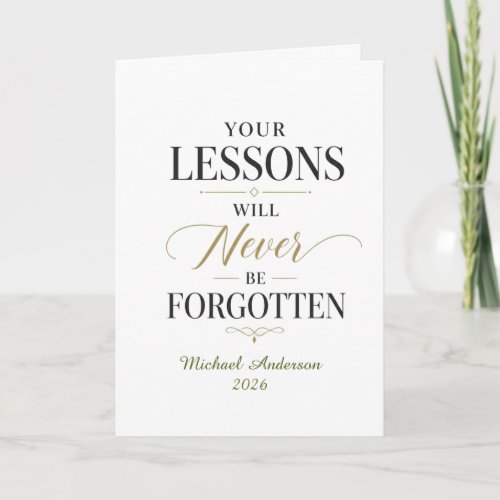 Teacher Lessons Custom Name Card