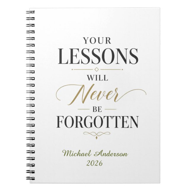 Teacher Lessons Custom Name Notebook (Front)