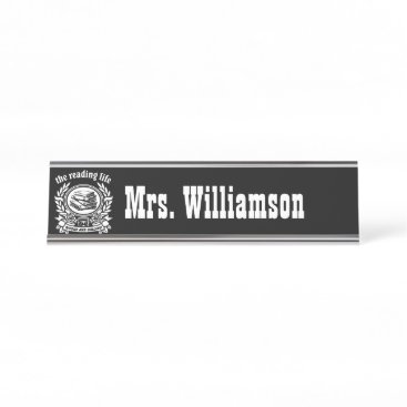 Teacher Libarian Reading Books Desk Name Plate Teacher Libarian Reading Books Desk Name Plate