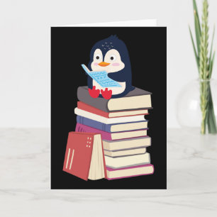 Teacher Librarian Kawaii Penguin, Book Lover Pengu Card