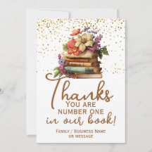 Teacher Librarian Thank You Book Card