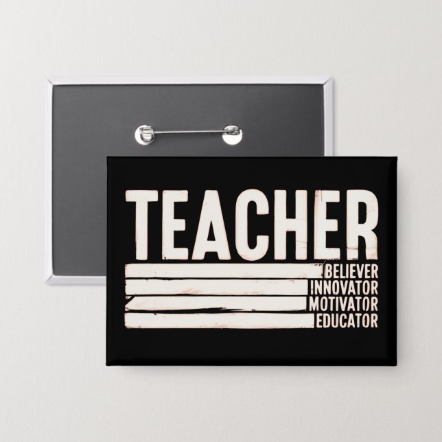Teacher Life Back to School  Button (Front/Back)