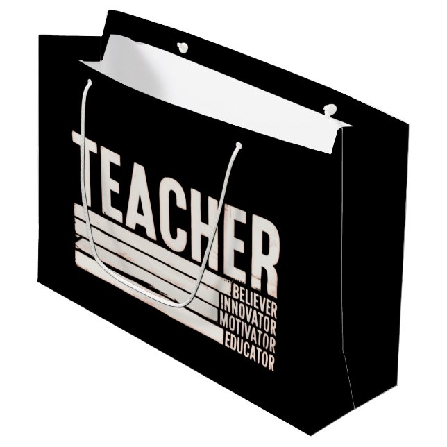 Teacher Life Back to School  Large Gift Bag (Front Angled)