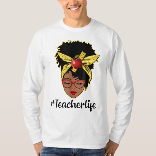 Teacher Life Black African American 100th Day Of S T_Shirt