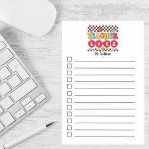 Teacher Life check list lined personalized boho Post-it Notes
