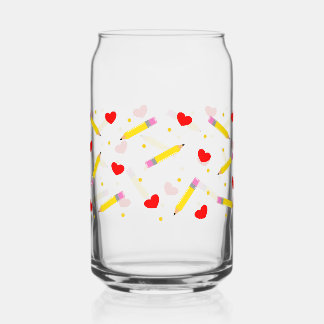 Teacher Life Cute School Can Glass