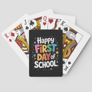 Teacher Life Gift Happy First Day Of School Poker Cards