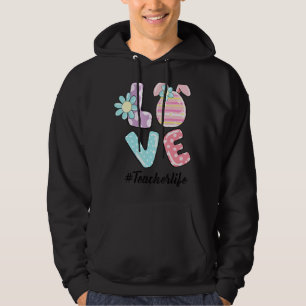Teacher Life Love Easter Happy Easter Bunny Carr Hoodie
