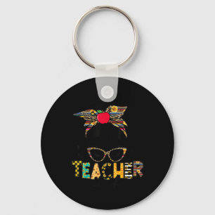 Teacher Life Messy Bun Teacher's Day First Day Of  Keychain