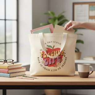 Teacher Life Personalized Appreciation Gift Large Tote Bag