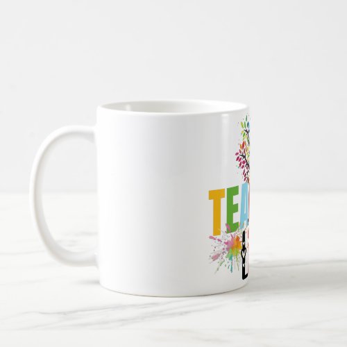 Teacher life rainbow apple tree coffee mug