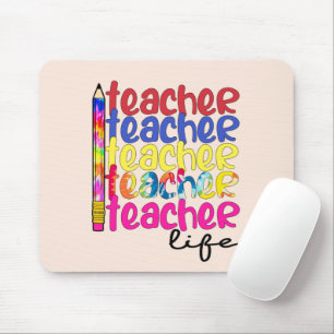 Teacher Life Repeated Pattern - Stylish Educator Mouse Pad