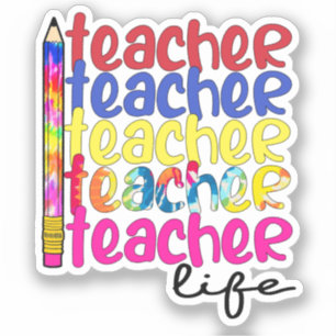 Teacher Life Repeated Pattern - Stylish Educator Sticker