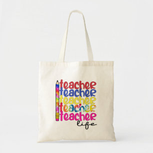 Teacher Life Repeated Pattern - Stylish Educator Tote Bag