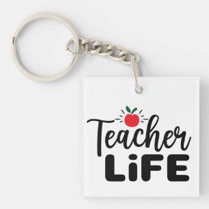 Teacher Life Wordart Keychain