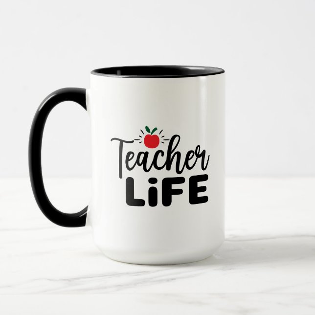 Teacher Life Wordart Mug (Left)