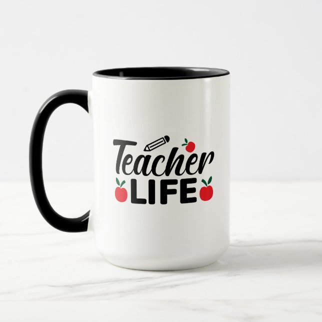 Teacher Life Wordart Mug (Left)