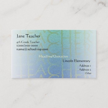 Teacher Light Blue Business Profile Card Template by profilesincolor at Zazzle
