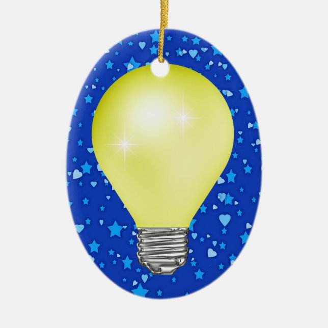 Teacher Light Bulb Ceramic Ornament (Front)