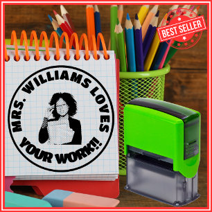 Teacher Likes Your Work Custom Face Photo Self-inking Stamp
