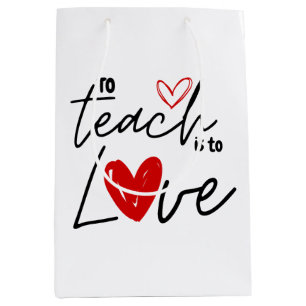 Teacher love 100th school teaching personalized medium gift bag