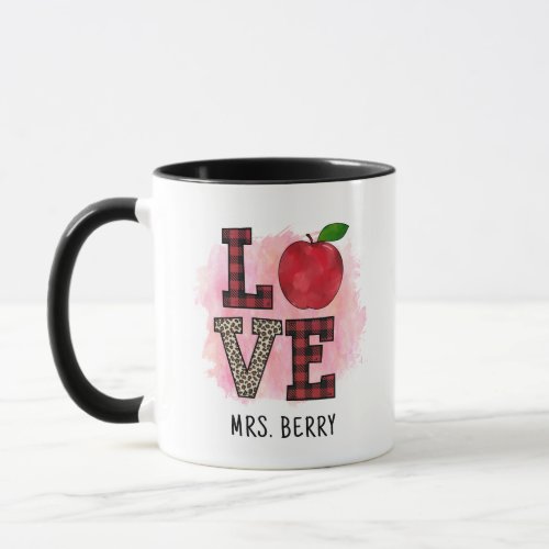 Teacher Love Red Apple Mug