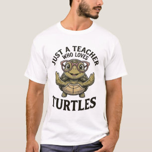 Teacher Loves Turtles Vintage Turtle Design_1 T-Shirt