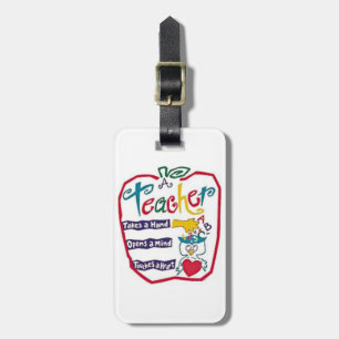 ***TEACHER**** LUGGAGE TAG WITH LEATHER STRAP
