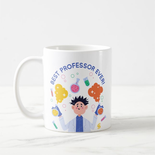 Teacher: Mad Scientist "Best Professor Ever" Mug (Left)