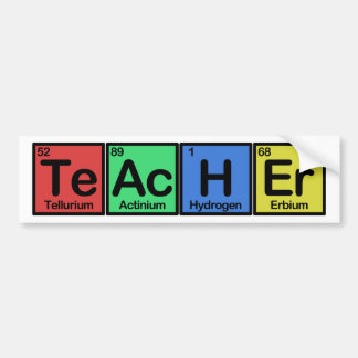 Teacher made of Elements colors Bumper Sticker