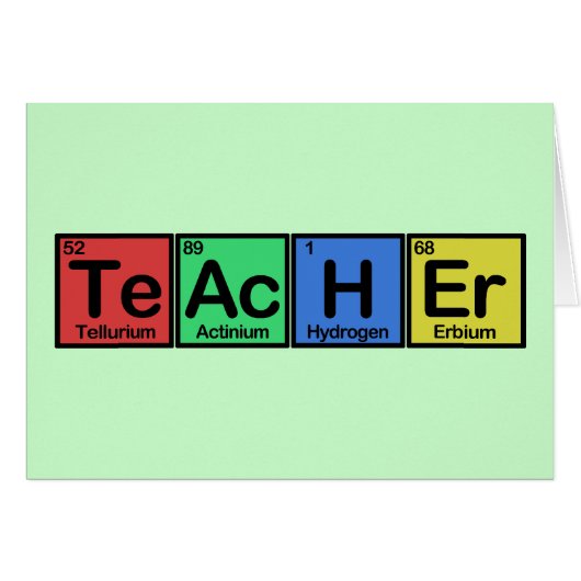 Teacher made of Elements colors Cards (Front Horizontal)